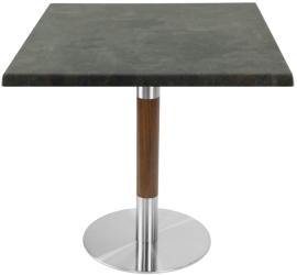 Masa patrata pentru restaurant/cafenea/bistro Raki Metalic Oxid 80x80xh74cm blat werzalit si picior metalic cu baza rotunda argintiu cu ac 