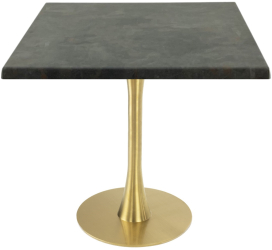 Masa patrata pentru restaurant/cafenea/bistro Raki Metalic Oxid 80x80xh74cm blat werzalit si picior metalic auriu cu baza rotunda 45cm 