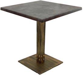 Masa patrata pentru restaurant/cafenea/bistro Raki Metalic Oxid 80x80xh74cm blat werzalit si picior metalic cu baza patrata aspect vintage