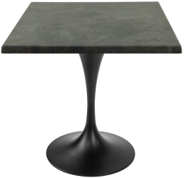 Masa patrata pentru restaurant/cafenea/bistro Raki Metalic Oxid 80x80xh74cm blat werzalit si picior metalic negru cu baza rotunda 50cm 