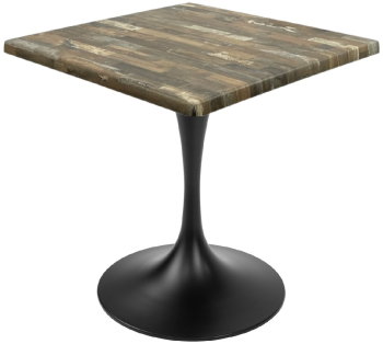 Masa patrata pentru terasa/restaurant Raki Maracaibo 70x70xh74cm blat werzalit si picior metalic negru cu baza rotunda 50cm 