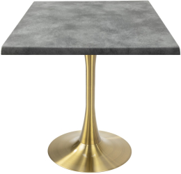 Masa patrata restaurant Raki Copperfield 80x80xh74cm interior/exterior blat werzalit si picior central metalic auriu cu baza rotunda 50cm 