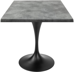 Masa patrata restaurant Raki Copperfield 80x80xh74cm interior/exterior blat werzalit si picior metalic negru cu baza rotunda 50cm 