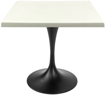 Masa patrata restaurant Raki Uni Art 80x80xh74cm blat werzalit si picior metalic negru cu baza rotunda 50cm 