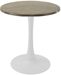 Masa pentru bistro rotunda Raki Dark Seagrass D60xh74cm blat werzalit si picior central metalic alb cu baza rotunda 50cm 