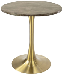Masa pentru bistro rotunda Raki Dark Seagrass D60xh74cm blat werzalit si picior central metalic auriu cu baza rotunda 50cm 