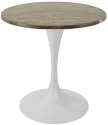 Masa pentru bistro rotunda Raki Dark Seagrass D60xh74cm blat werzalit si picior metalic alb cu baza rotunda 50cm 