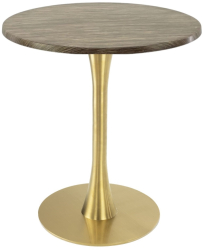 Masa pentru bistro rotunda Raki Dark Seagrass D60xh74cm blat werzalit si picior metalic auriu cu baza rotunda 45cm 