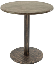 Masa pentru bistro rotunda Raki Dark Seagrass D60xh74cm blat werzalit si picior metalic cu baza rotunda aspect vintage bronz antichizat 