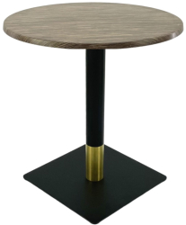 Masa pentru bistro rotunda Raki Dark Seagrass D60xh74cm blat werzalit si picior metalic negru/auriu 