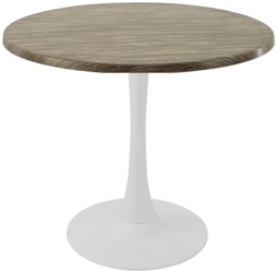 Masa pentru bistro/cafenea rotunda Raki Dark Seagrass D80xh74cm blat werzalit si picior central metalic alb cu baza rotunda 50cm 