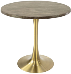 Masa pentru bistro/cafenea rotunda Raki Dark Seagrass D80xh74cm blat werzalit si picior central metalic auriu cu baza rotunda 50cm 