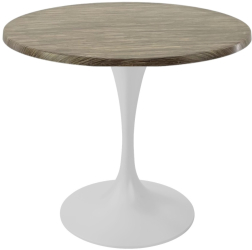 Masa pentru bistro/cafenea rotunda Raki Dark Seagrass D80xh74cm blat werzalit si picior metalic alb cu baza rotunda 50cm 