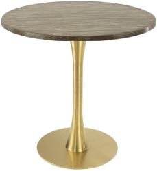 Masa pentru bistro/cafenea rotunda Raki Dark Seagrass D80xh74cm blat werzalit si picior metalic auriu cu baza rotunda 45cm 