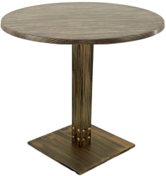 Masa pentru bistro/cafenea rotunda Raki Dark Seagrass D80xh74cm blat werzalit si picior metalic cu baza patrata aspect vintage bronz antic 