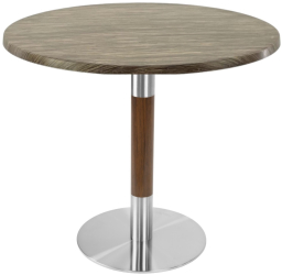 Masa pentru bistro/cafenea rotunda Raki Dark Seagrass D80xh74cm blat werzalit si picior metalic cu baza rotunda argintiu cu accente aspect 