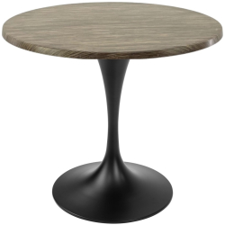 Masa pentru bistro/cafenea rotunda Raki Dark Seagrass D80xh74cm blat werzalit si picior metalic negru cu baza rotunda 50cm 