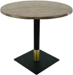 Masa pentru bistro/cafenea rotunda Raki Dark Seagrass D80xh74cm blat werzalit si picior metalic negru/auriu 