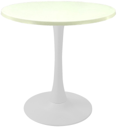 Masa pentru cafenea rotunda Raki Uni Art D60xh74cm blat werzalit si picior central metalic alb cu baza rotunda 50cm 