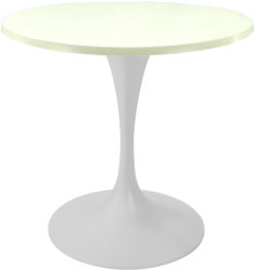 Masa pentru cafenea rotunda Raki Uni Art D60xh74cm blat werzalit si picior metalic alb cu baza rotunda 50cm 