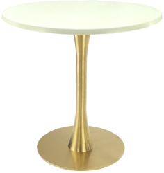 Masa pentru cafenea rotunda Raki Uni Art D60xh74cm blat werzalit si picior metalic auriu cu baza rotunda 45cm 