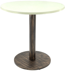 Masa pentru cafenea rotunda Raki Uni Art D60xh74cm blat werzalit si picior metalic cu baza rotunda aspect vintage bronz antichizat