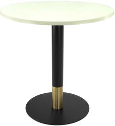 Masa pentru cafenea rotunda Raki Uni Art D60xh74cm blat werzalit si picior metalic cu baza rotunda negru/auriu