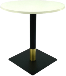 Masa pentru cafenea rotunda Raki Uni Art D60xh74cm blat werzalit si picior metalic negru/auriu 