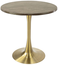 Masa pentru cafenea/bistro rotunda Raki Dark Seagrass D70xh74cm blat werzalit si picior central metalic auriu cu baza rotunda 50cm 