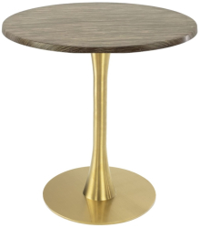 Masa pentru cafenea/bistro rotunda Raki Dark Seagrass D70xh74cm blat werzalit si picior metalic auriu cu baza rotunda 45cm 