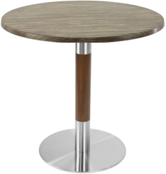 Masa pentru cafenea/bistro rotunda Raki Dark Seagrass D70xh74cm blat werzalit si picior metalic cu baza rotunda argintiu cu accente aspect 
