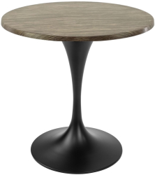 Masa pentru cafenea/bistro rotunda Raki Dark Seagrass D70xh74cm blat werzalit si picior metalic negru cu baza rotunda 50cm 