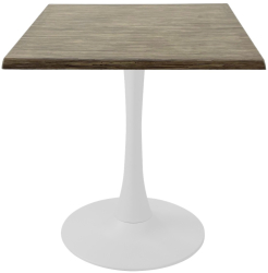 Masa pentru restaurant patrata Raki Dark Seagrass 70x70xh74cm blat werzalit si picior central metalic alb cu baza rotunda 50cm 