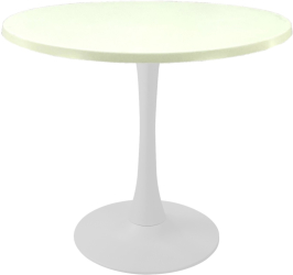 Masa pentru restaurant rotunda Raki Uni Art D80xh74cm blat werzalit si picior central metalic alb cu baza rotunda 50cm 