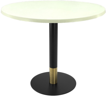 Masa pentru restaurant rotunda Raki Uni Art D80xh74cm blat werzalit si picior metalic cu baza rotunda negru/auriu 