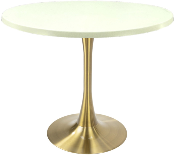 Masa pentru restaurant rotunda Raki Uni Art D90xh74cm blat werzalit si picior central metalic auriu cu baza rotunda 50cm 