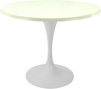 Masa pentru restaurant rotunda Raki Uni Art D90xh74cm blat werzalit si picior metalic alb cu baza rotunda 50cm 