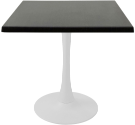 Masa pentru terasa/restaurant patrata Raki New Wenge 80x80xh74cm blat werzalit si picior central metalic alb cu baza rotunda 50cm 