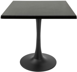 Masa pentru terasa/restaurant patrata Raki New Wenge 80x80xh74cm blat werzalit si picior central metalic negru cu baza rotunda 50cm 