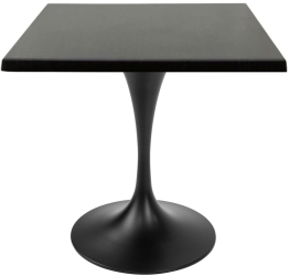 Masa pentru terasa/restaurant patrata Raki New Wenge 80x80xh74cm blat werzalit si picior metalic negru cu baza rotunda 50cm 