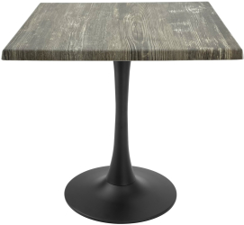 Masa pentru terasa/restaurant patrata Raki Olp Pine 80x80xh74cm blat werzalit si picior central metalic negru cu baza rotunda 50cm 