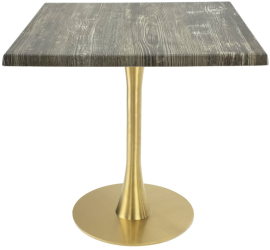 Masa pentru terasa/restaurant patrata Raki Olp Pine 80x80xh74cm blat werzalit si picior metalic auriu cu baza rotunda 45cm 