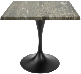 Masa pentru terasa/restaurant patrata Raki Olp Pine 80x80xh74cm blat werzalit si picior metalic negru cu baza rotunda 50cm 