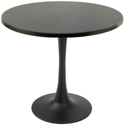 Masa restaurant interior/exterior rotunda Raki New Wenge D80xh74cm blat werzalit si picior central metalic negru cu baza rotunda 50cm 