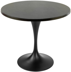 Masa restaurant interior/exterior rotunda Raki New Wenge D80xh74cm blat werzalit si picior metalic negru cu baza rotunda 50cm 