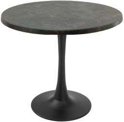 Masa restaurant rotunda Raki Metalic Oxid D80xh74cm interior/exterior blat werzalit si picior central metalic negru cu baza rotunda 50cm 