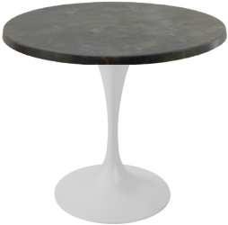 Masa restaurant rotunda Raki Metalic Oxid D80xh74cm interior/exterior blat werzalit si picior metalic alb cu baza rotunda 50cm 