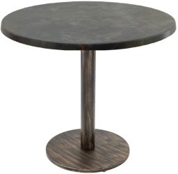 Masa restaurant rotunda Raki Metalic Oxid D80xh74cm interior/exterior blat werzalit si picior metalic cu baza rotunda aspect vintage bron 