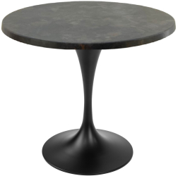 Masa restaurant rotunda Raki Metalic Oxid D80xh74cm interior/exterior blat werzalit si picior metalic negru cu baza rotunda 50cm 