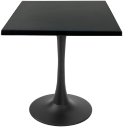 Masa restaurant/cafenea patrata Raki Black 70x70xh74cm blat werzalit si picior central metalic negru cu baza rotunda 50cm 